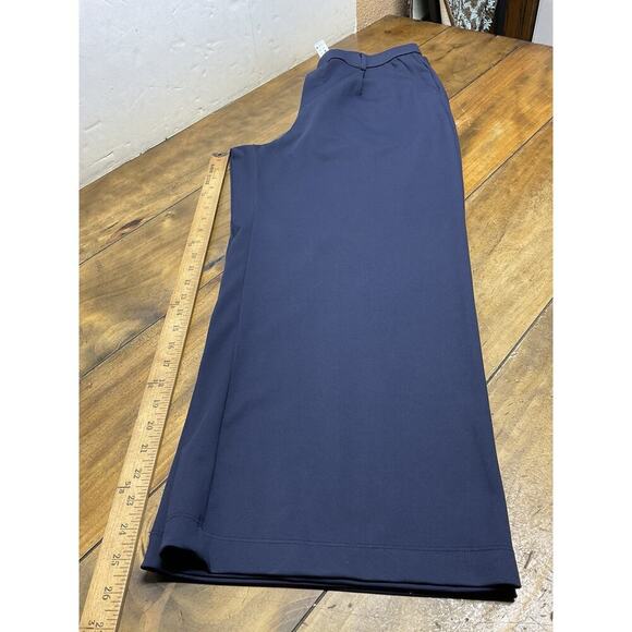 Halara Flex High Waisted Wide Leg Pants Blue L Petite Elastic Waist Pull-On - Picture 7 of 7